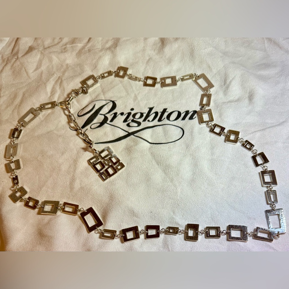 Brighton Silver Tone Square Link Adjustable Belt - Picture 4 of 4